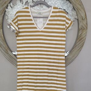 NEW Striped Tee Dress - Mustard & White